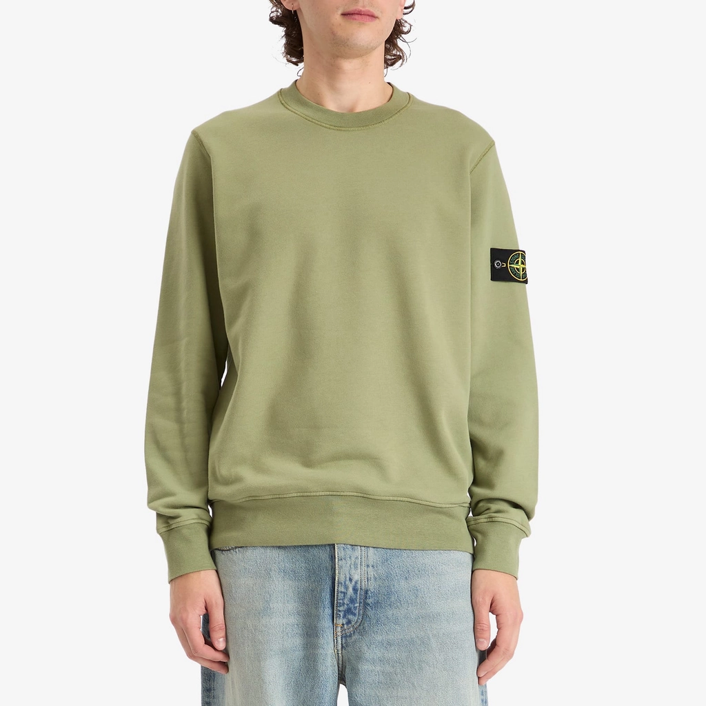 Stone Island Men's Organic Cotton Fleece Sweatshirt Sage